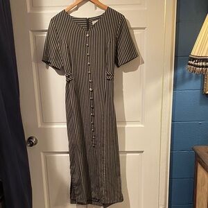 Studio Monochrome Striped Midi Dress